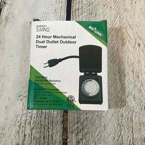 24 hour mechanical dual outlet outdoor timer